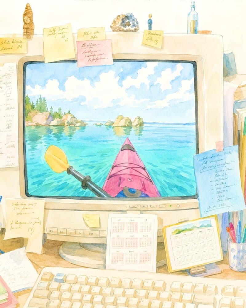 Watercolour illustration representing secure remote access