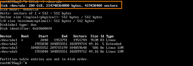 check new disk size